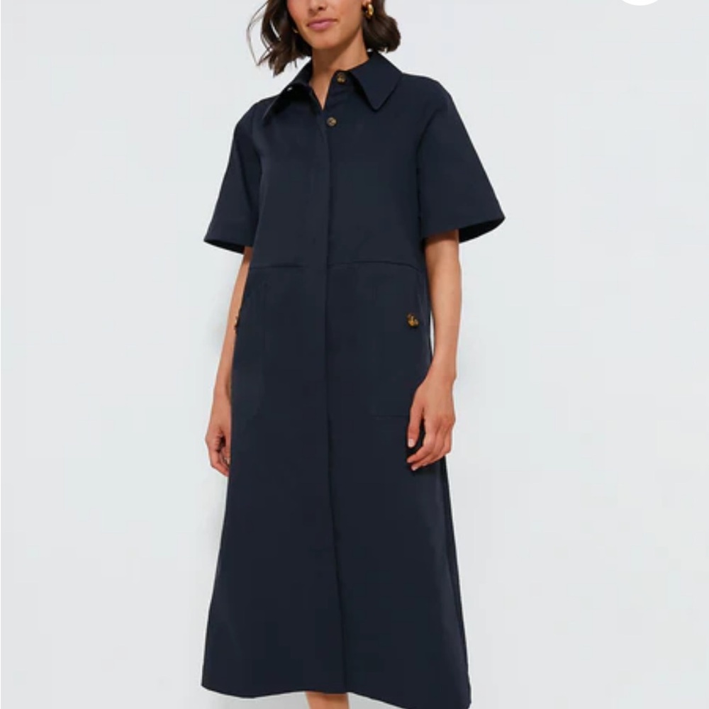 Navy Jaqueline Shirt Maxi Dress